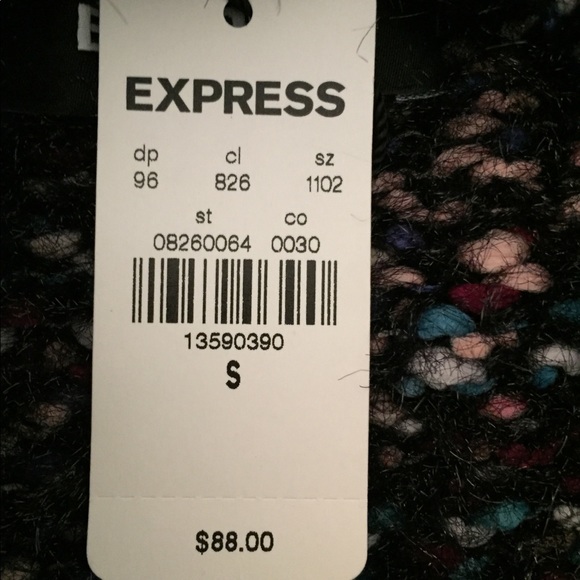 Express Black with Colorful Threads Sweater, Small - Picture 4 of 8